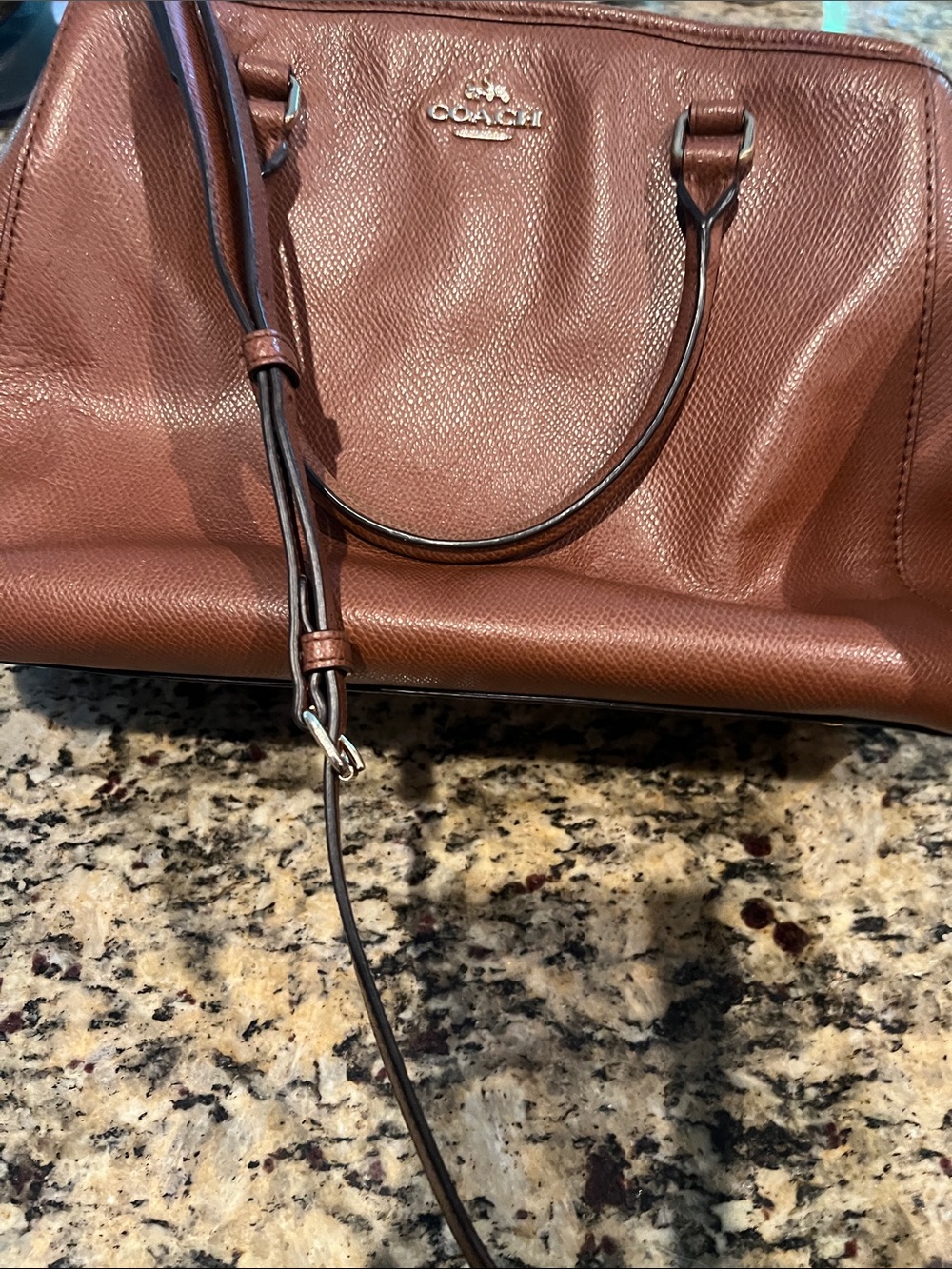 Coach Margot Carryall pebbled leather satchel, saddle